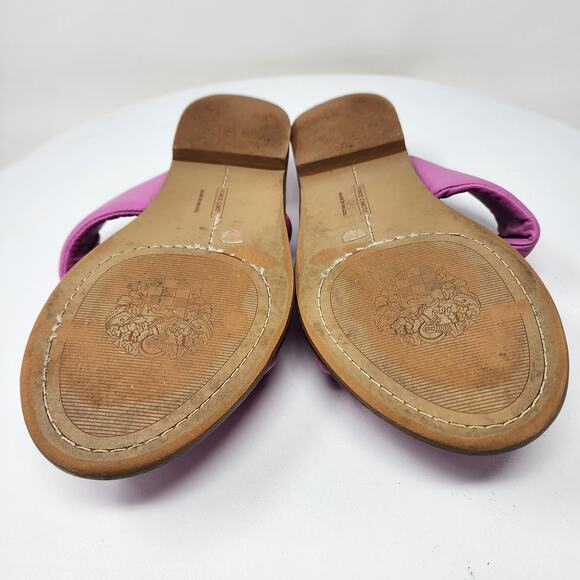 Vince Camuto Palennie Puffy Flat Slide Sandals Women 7M Pink Deep Orchid Leather - Picture 12 of 13